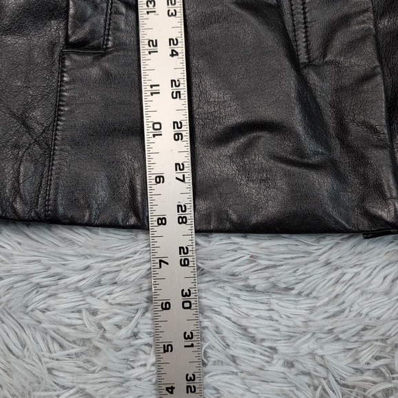 Wilsons Jacket Womens M Black Leather Coat Belted Pockets Zip Up Career Casual - Picture 4 of 13